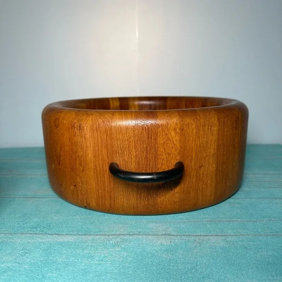 Digsmed Design Denmark Teak Wooden Salad/Serving Bowl with Iron Handles